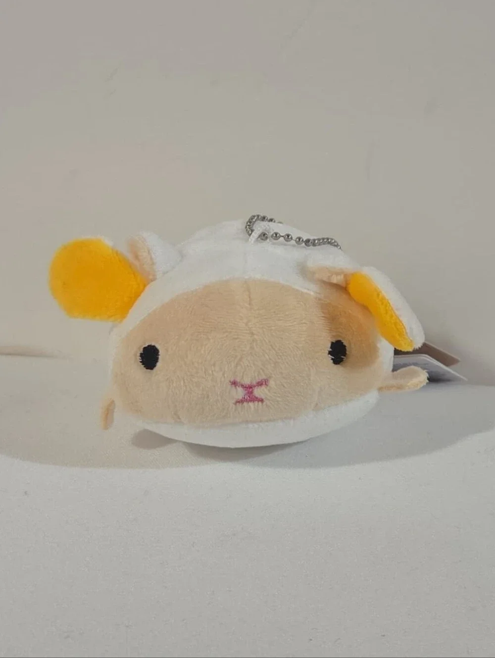 mini lamb plushie keychain